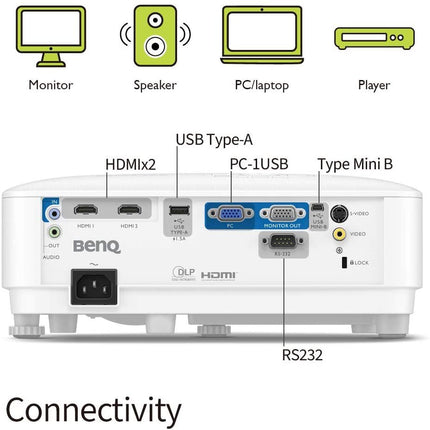 BenQ MW560 WXGA 4000 ANSI Lumens Business Projector with SmartEco & 3D Modes