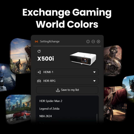 BenQ X500i 4K HDR 4LED Short-Throw Gaming & Home Theatre Projector - 2200 Lumens,0.69-0.83 T/R, 3D-Ready, 6.4 kg