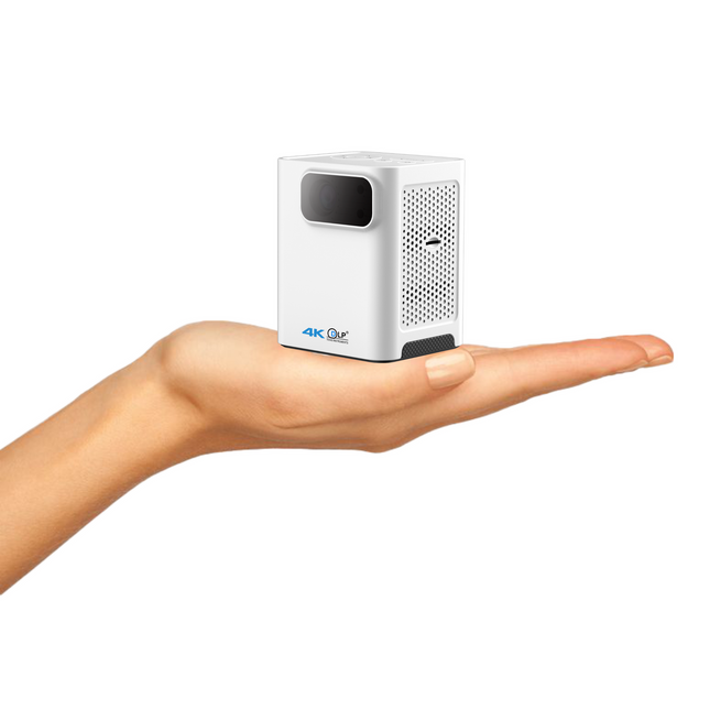 Texas Instruments DLP IMK900 Mini Projector 250 ANSI Lumens, Android 9.0, 720P HD, 3D, 10000mAh Battery, WiFi & Bluetooth, Up to 300” Display