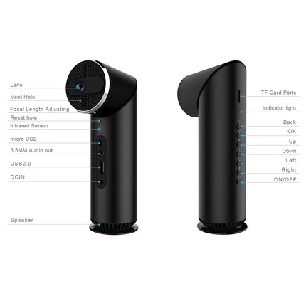 Kixin K5 Steel Sub-woofer Mini Portable Projector 90 degree rotation