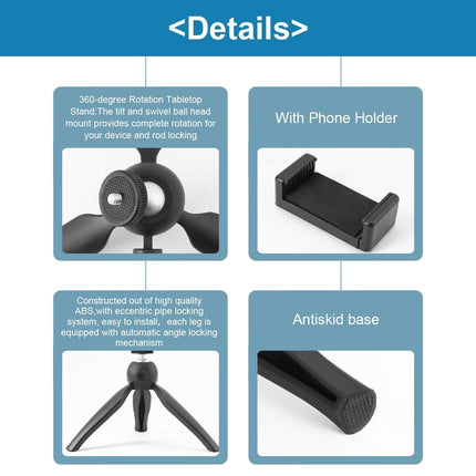 Mini Tripod Stand - Supports up to 2.5Kg