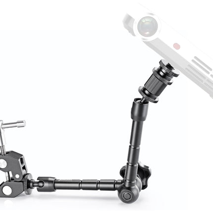 Heavy-Duty Articulating Magic Arm with Super Clamp – Flexible Mount for Portable Projectors, Cameras, Monitors & Accessories (18cm Arm)
