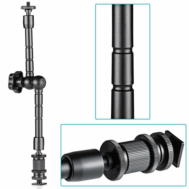 Heavy-Duty Articulating Magic Arm with Super Clamp – Flexible Mount for Portable Projectors, Cameras, Monitors & Accessories (18cm Arm)