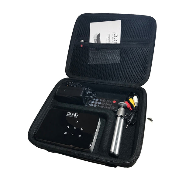Protective Hard Carrying Case for Portable Projectors Shockproof & Custom Foam Interior with Zippered Storage