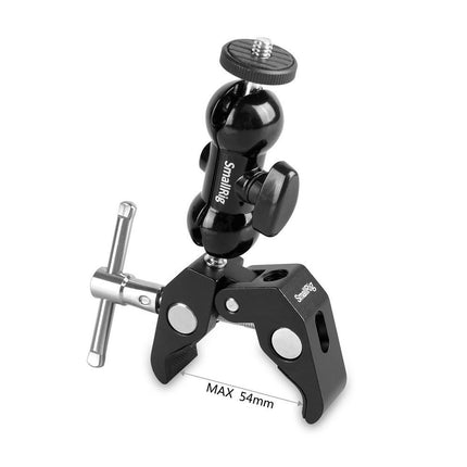 Heavy-Duty SmallRig Universal Clamp with Ball Head for Secure Mounting – 360° Articulation, Max 54mm Grip, All-Aluminum Build