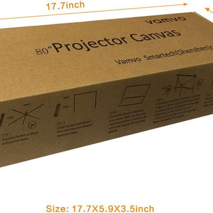 Outdoor Vamvo 80" 4K HD Projector Screen with Stand, Portable & Foldable