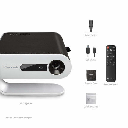 ViewSonic M1 Ultra‑Portable LED Projector with Harman Kardon Speakers & Built‑in Battery