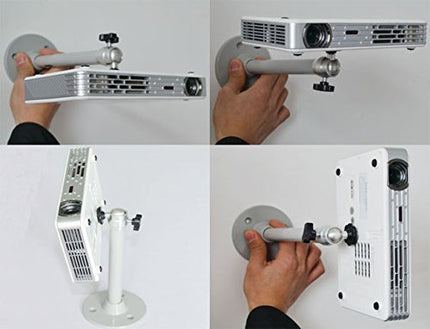 Mini Projector Wall & Ceiling Mount Bracket – 360° Rotation – Aluminium Alloy – Max Load 5kg – Ready to Install