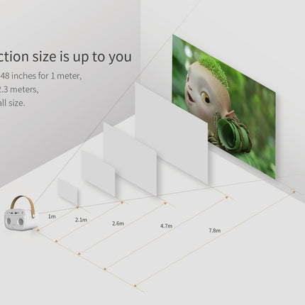 Wowoto M7 Smart Portable Projector: Wireless, Auto Focus, Bluetooth, 4K Support