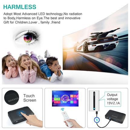 Wowoto T8E Portable Video Projector, 2000 Lumens - 3D Hd