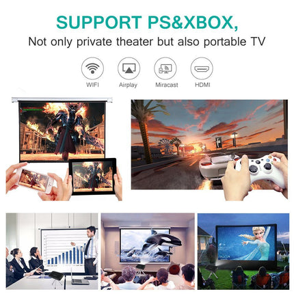 Wowoto T8E Portable Video Projector, 2000 Lumens - 3D Hd