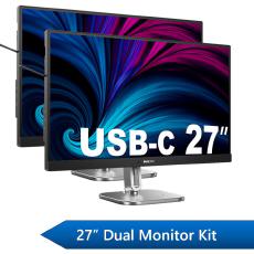 Philips 27In Dual Monitor Dock Kit with QHD IPS USB-C Docking Displays