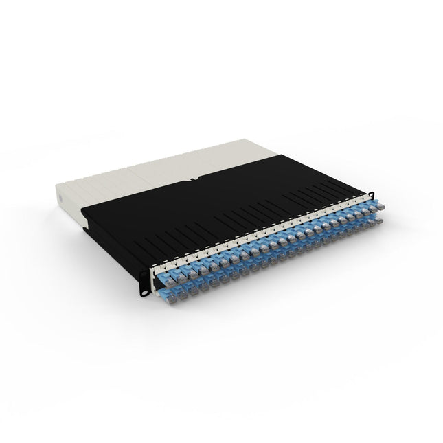 Patchbox ONE 8RU Cat.6a STP Blue 24-Port Retractable Patch Panel