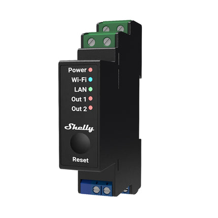 Shelly Pro 2PM 2-Channel DIN Rail Smart Relay with Wi-Fi and Power Metering