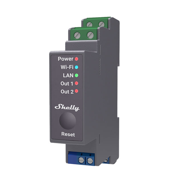 Shelly Pro 2 DIN Rail Wi-Fi Smart Relay 2-Channel 16A per Channel