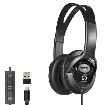 Shintaro USB-C Over-Ear Headset with Mic & USB-A Adapter