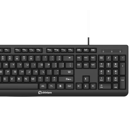 Shintaro SH-KBM-02 Wired USB Keyboard & Mouse Combo for Everyday Use
