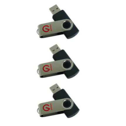 Shintaro 8GB Rotating USB 2.0 Flash Drive 3 Pack with Capless Design