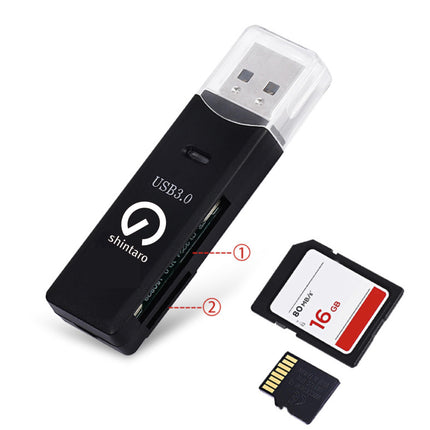 Shintaro SH-SDCRU3 USB 3.0 SD Card Reader with Dual Slots 5Gbps