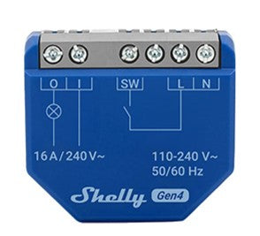 Shelly 1 Gen4 Smart Switch with Wi-Fi, Zigbee, Matter & Bluetooth