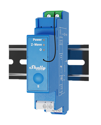 Shelly Wave Pro 1 Z-Wave DIN Rail Smart Switch 16A Dry Contact Relay