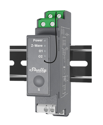 Shelly Wave Pro 2 Z-Wave Smart Relay 2-Channel 25A DIN Rail Switch