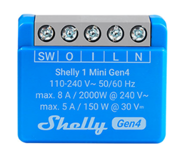 Shelly 1 Mini Gen4 WiFi Zigbee Matter Smart Relay Switch 8A