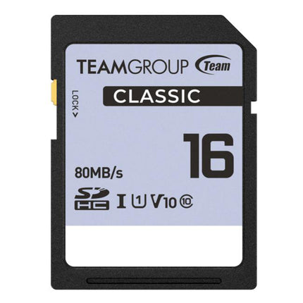 Team Group Classic 16GB SDHC UHS-I U1 V10 Memory Card 80MB/s Read