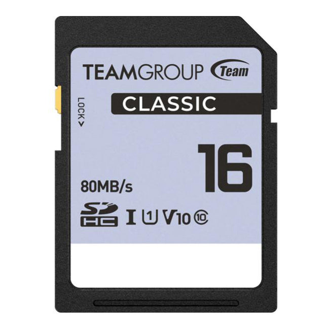 Team Group Classic 16GB SDHC UHS-I U1 V10 Memory Card 80MB/s Read