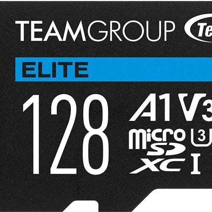 Team Elite 128GB Micro SDXC A1 U3 V30 Memory Card with Adapter