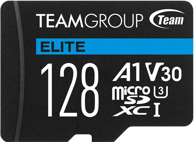 Team Elite 128GB Micro SDXC A1 U3 V30 Memory Card with Adapter