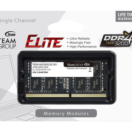 Team Group Elite 16GB DDR4 3200MHz SODIMM Laptop Memory Module