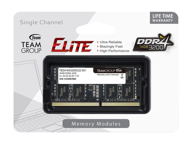 Team Group Elite 16GB DDR4 3200MHz SODIMM Laptop Memory Module