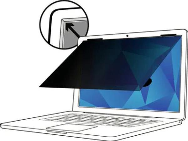 3M TF156W9B Touch Privacy Filter 15.6" Laptop Screen with Flip Attach