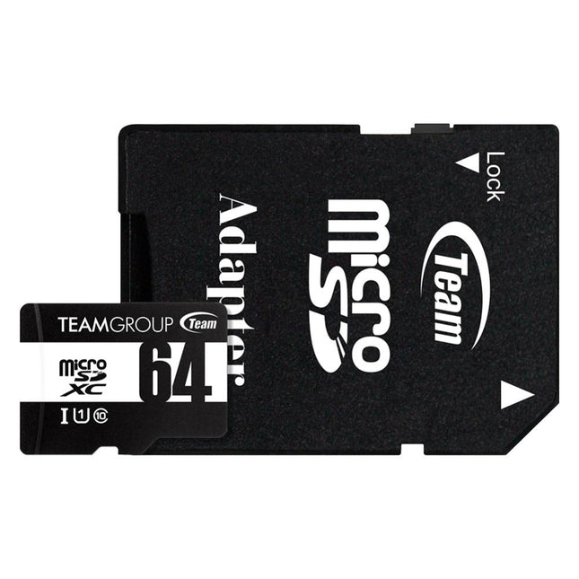 Team Group 64GB Micro SDXC UHS-I U1 Memory Card with SD Adapter