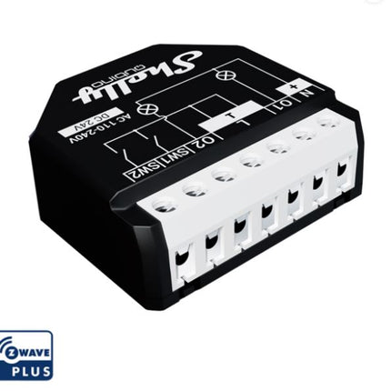 Shelly Wave 2PM Z-Wave Smart Relay with Dual Channel Power Monitoring