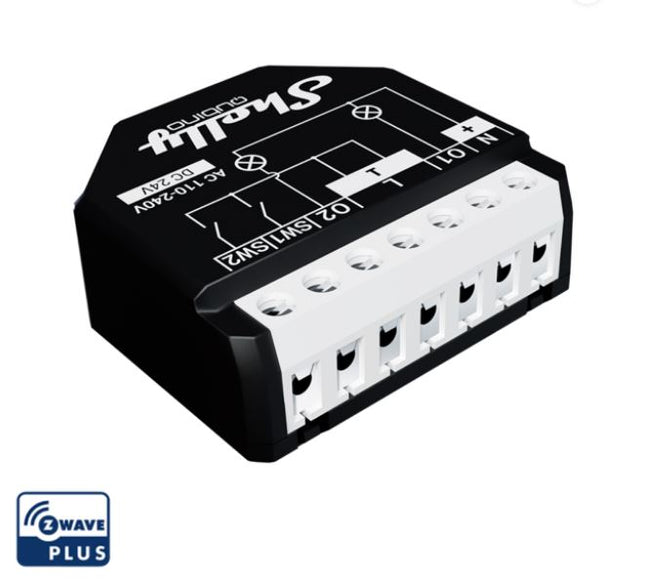 Shelly Wave 2PM Z-Wave Smart Relay with Dual Channel Power Monitoring