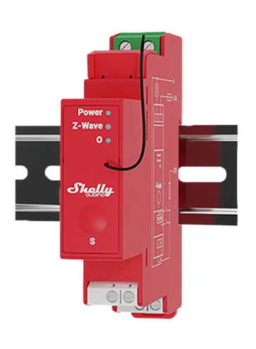 Shelly Wave Pro 1PM Z-Wave Smart Relay with Power Monitoring 16A DIN Rail